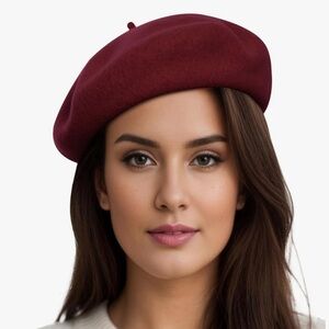 Chic Maroon Beret for Women